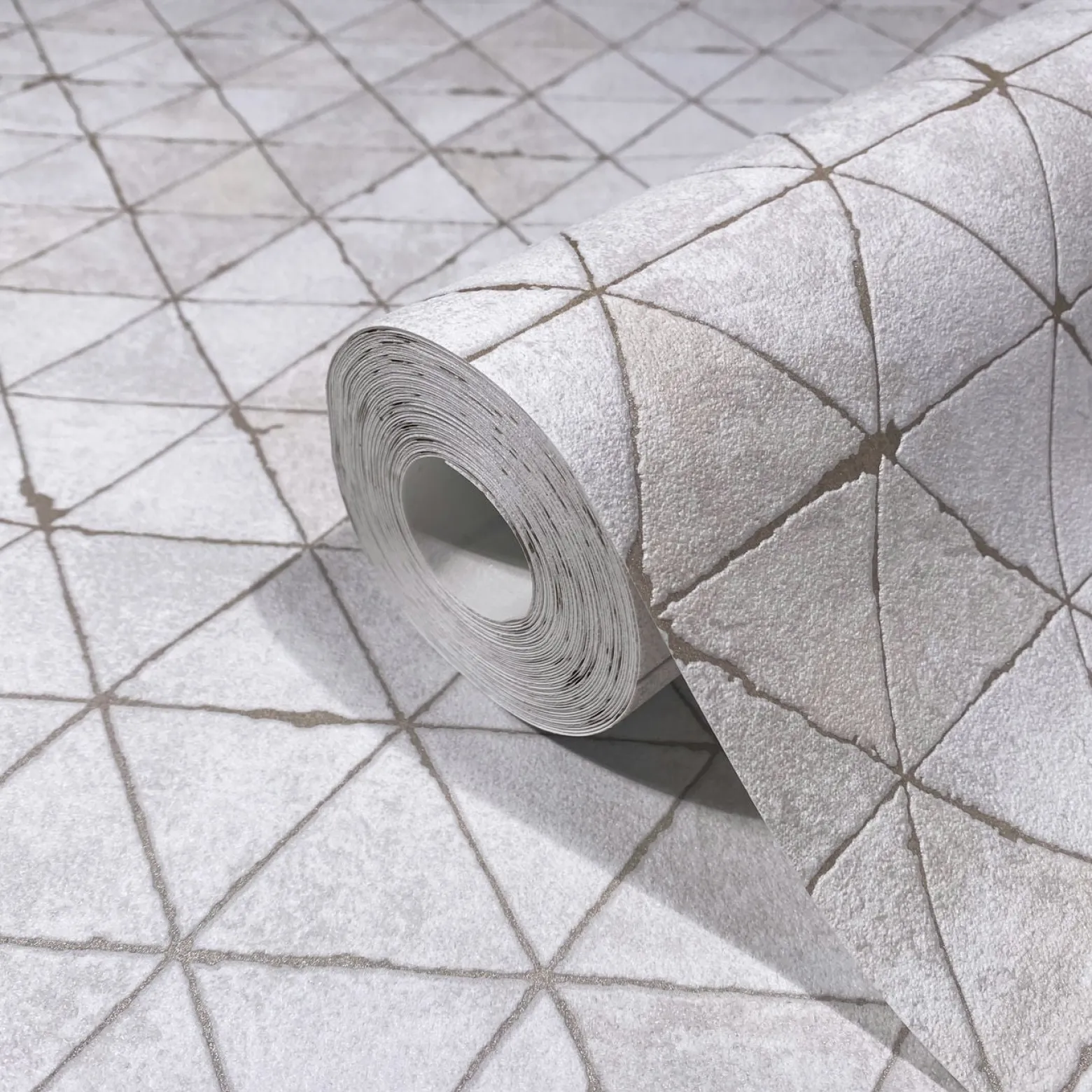 Vliestapete Geometrisch Creme Bronze Metallic 82424