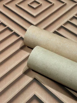 Vliestapete Geometrisch 3D Optik Raute Beige Braun 34483