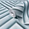 Vliestapete Geometrisch 3D Optik Raute Blau Grau 34482