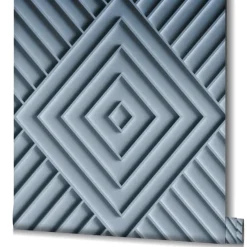 Vliestapete Geometrisch 3D Optik Raute Blau Grau 34482