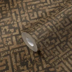 Vliestapete Geometrisch Labyrinth braun gold 38695-5