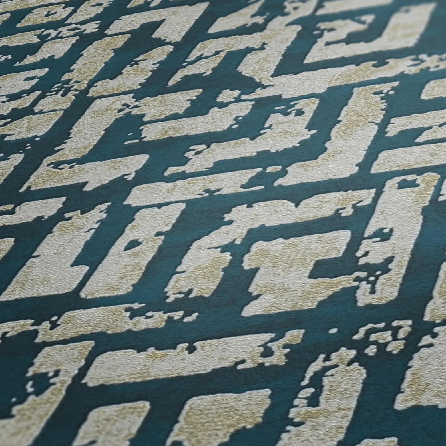 Vliestapete Geometrisch Labyrinth dunkelblau 38695-3
