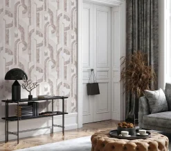 Vliestapete Geometrisch Linien Creme Beige Braun 81631