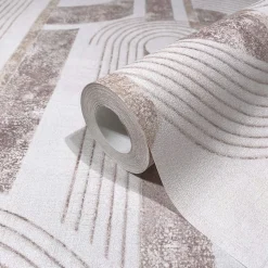 Vliestapete Geometrisch Linien Creme Beige Braun 81631