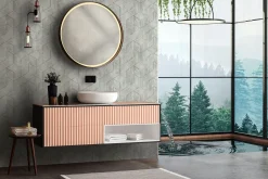 Vliestapete Geometrisch Streifen Grau Creme 81622