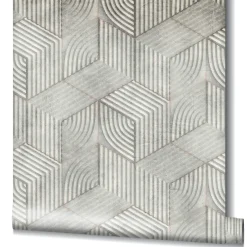 Vliestapete Geometrisch Streifen Grau Creme 81622