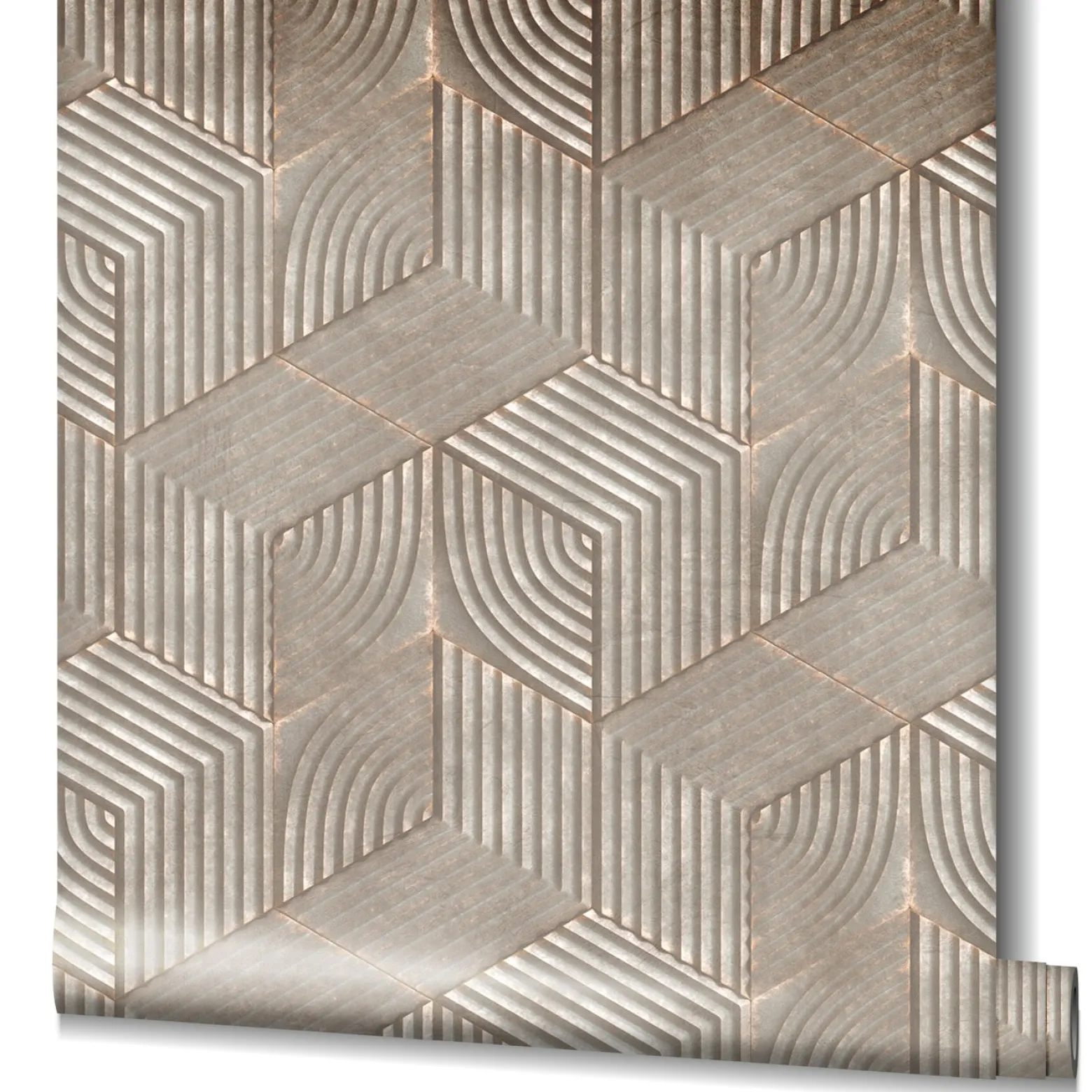 Vliestapete Geometrisch Streifen Grau Braun 81621