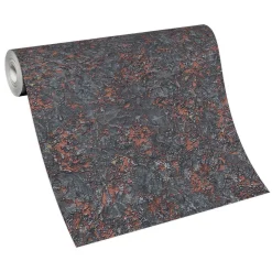 Vliestapete Gestein Optik Schwarz Kupfer Metallic 10302-15