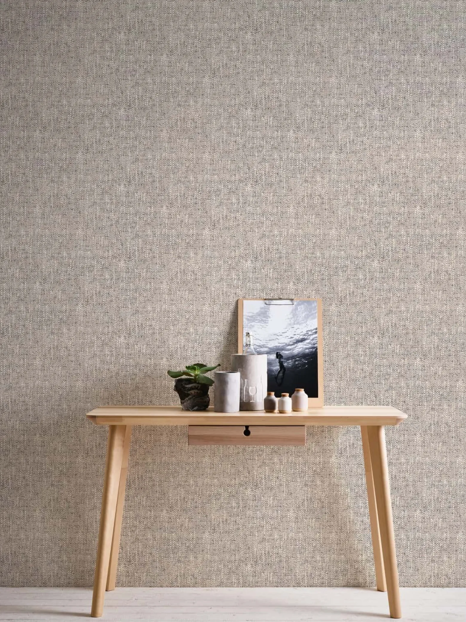 Vliestapete Gewebe Struktur Braun Weiß Schwarz 3544-19