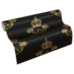 Vliestapete Glööckler Barock Krone schwarz Metallic 54854