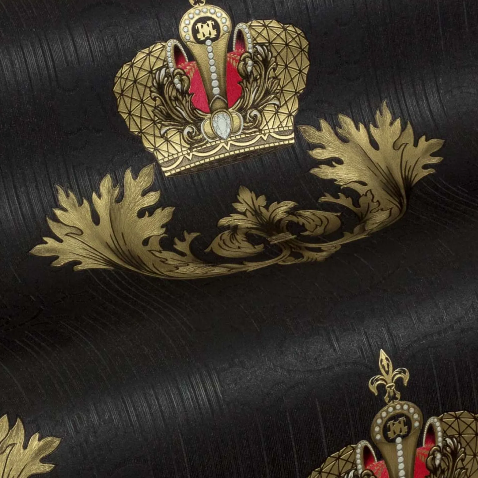 Vliestapete Glööckler Barock Krone schwarz Metallic 54854
