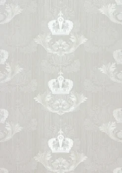 Vliestapete Glööckler Barock Krone hellgrau Metallic 54858