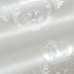 Vliestapete Glööckler Barock Krone hellgrau Metallic 54858