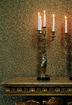 Vliestapete Glööckler Blätter Federn schwarz Metallic