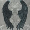 Vliestapete Glööckler Engelsflügel silber blau Metallic