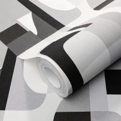 Vliestapete Grafik Abstrakt Grau Schwarz Weiß 10432-10