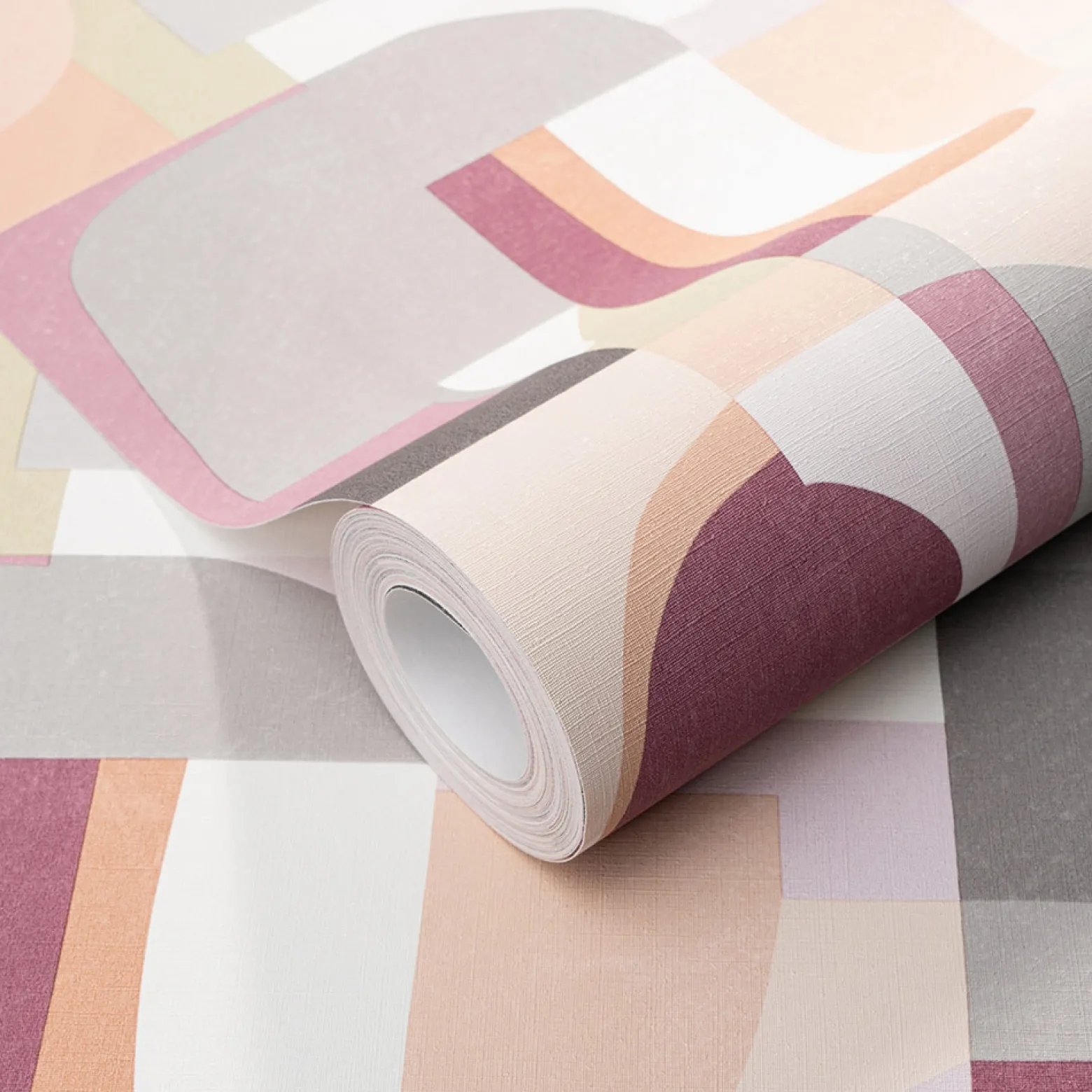 Vliestapete Grafik Abstrakt Orange Rosa Grau 10432-06