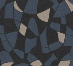 Vliestapete Grafik Abstrakt Schwarz Blau Beige 39093-5