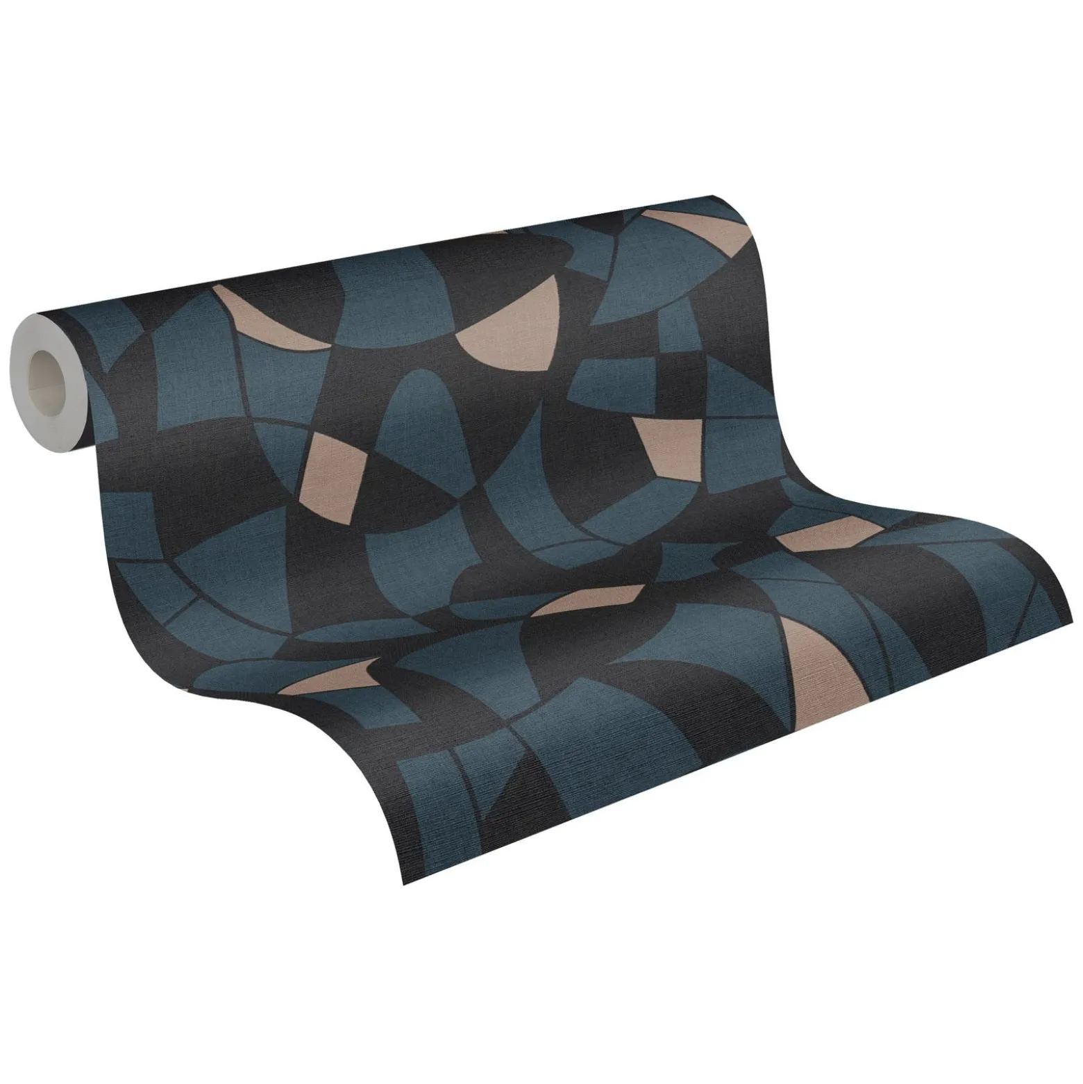 Vliestapete Grafik Abstrakt Schwarz Blau Beige 39093-5