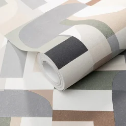 Vliestapete Grafik Abstrakt Braun Grau Grün 10432-11