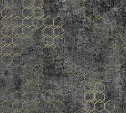 Vliestapete Grafik anthrazit schwarz gold Glanz 37424-6