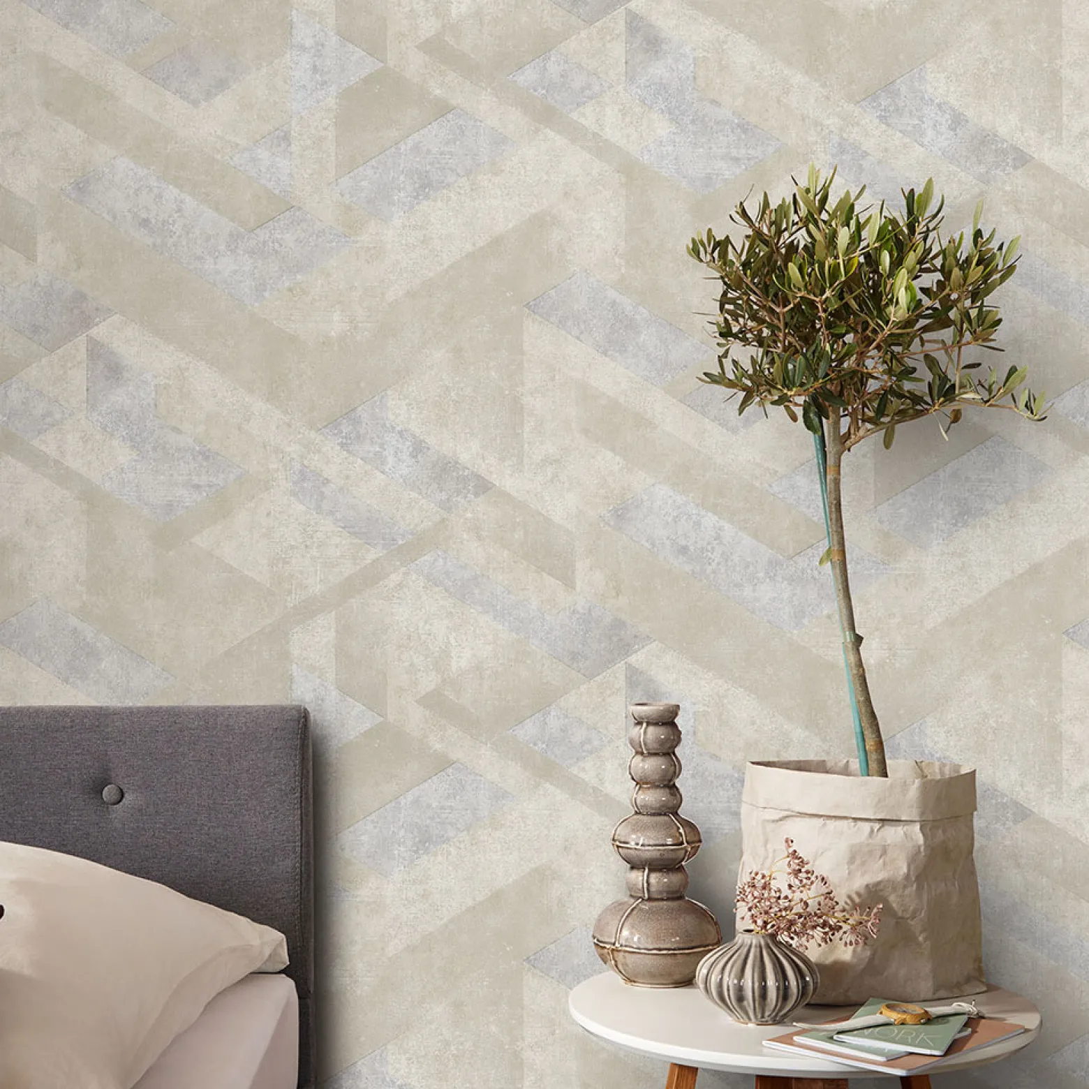 Vliestapete Grafik Betonoptik Beige Grau Metallic 10353-11