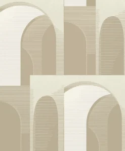 Vliestapete Grafik Bögen Beige Gold Silber Metallic A63302