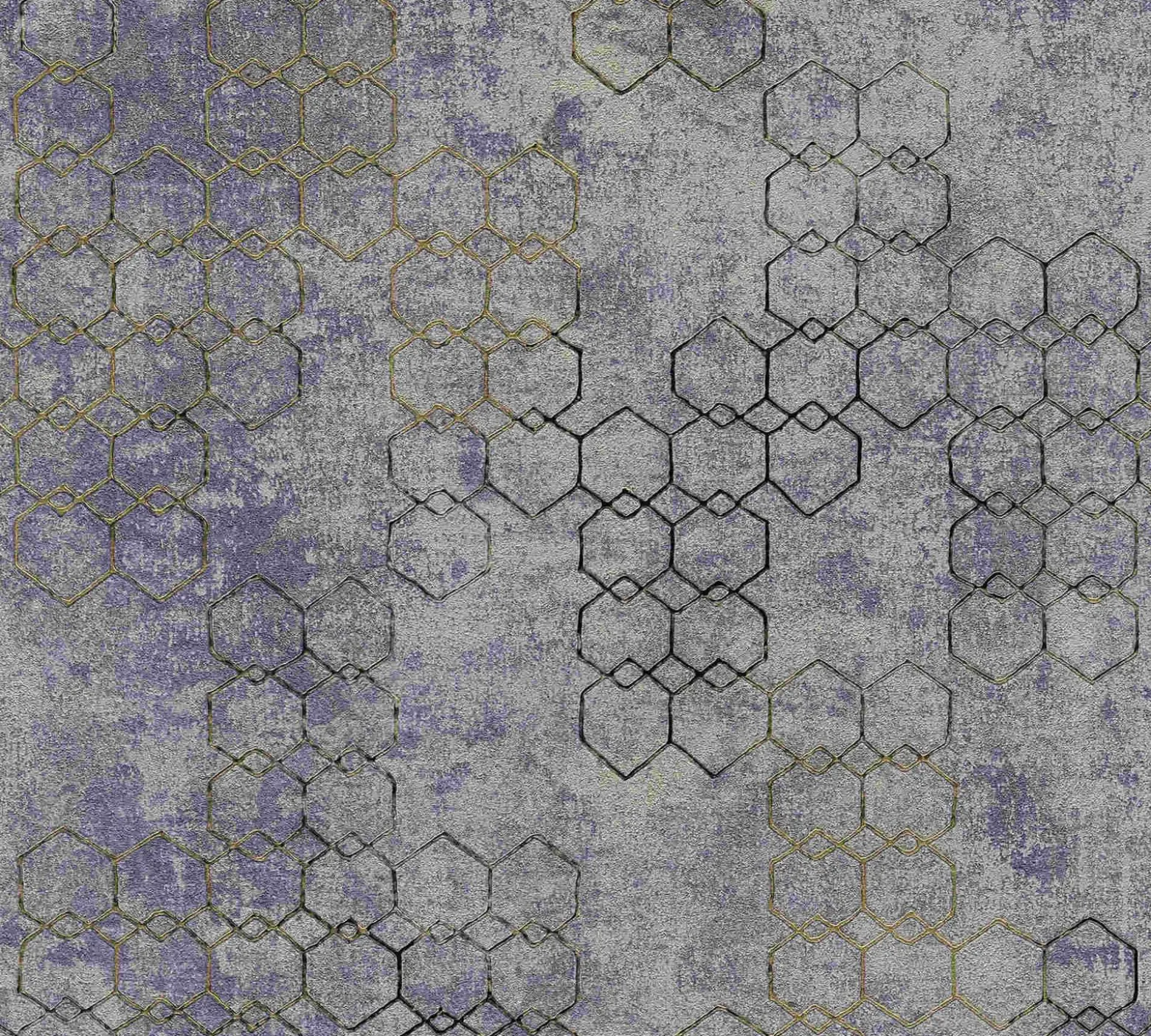 Vliestapete Grafik blaugrau gold Glanz 37424-5