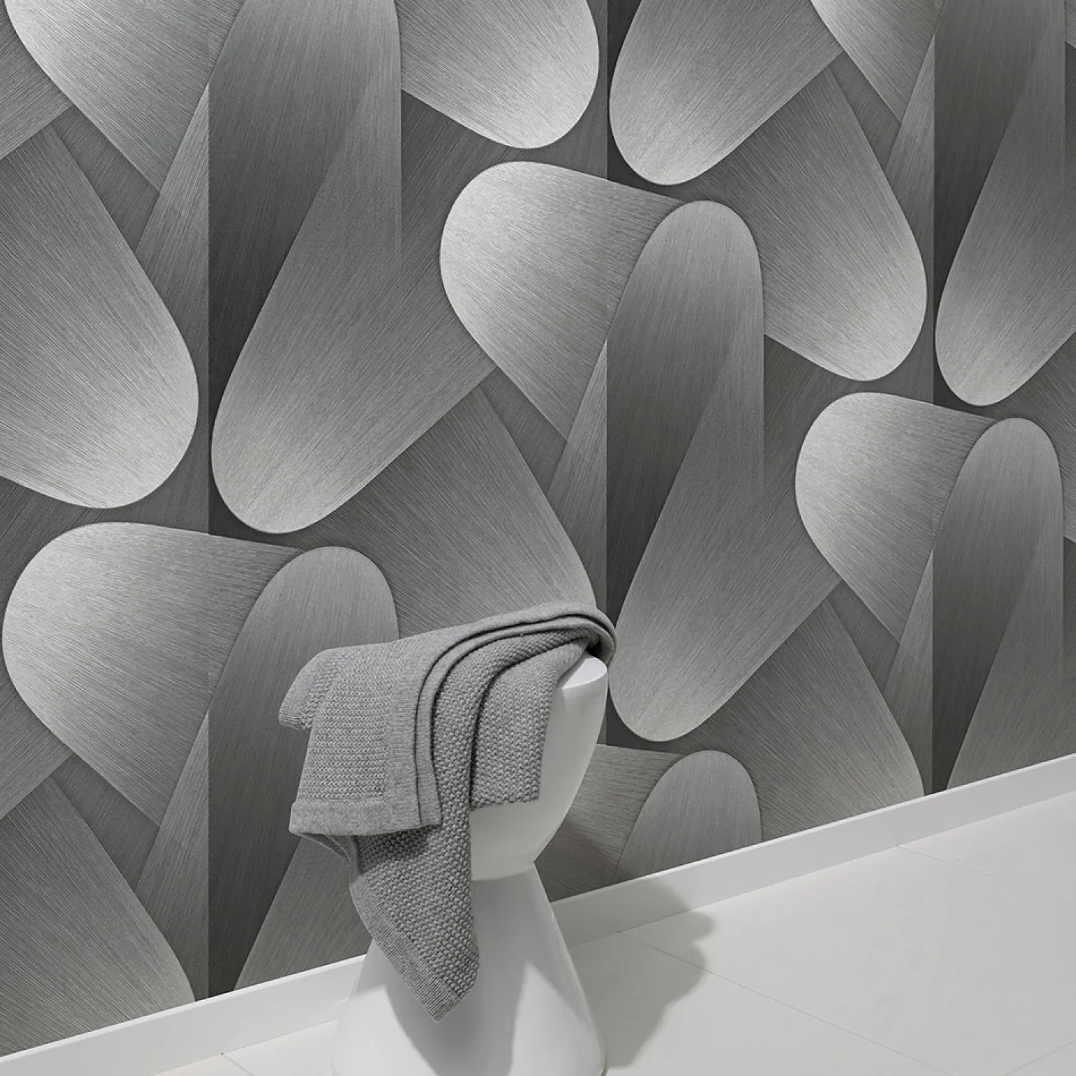 Vliestapete Grafik 3D-Effekt Grau Silber Metallic 10423-29
