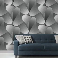 Vliestapete Grafik 3D-Effekt Grau Silber Metallic 10423-29