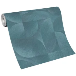 Vliestapete Grafik 3D-Effekt Struktur Türkis 10392-19