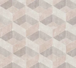 Vliestapete Grafik 3D-Optik beige rosa grau 38202-1