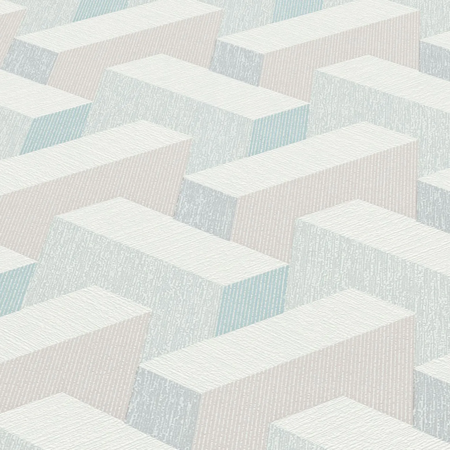 Vliestapete Grafik 3D-Optik Blau Beige Metallic 10382-35