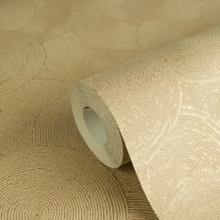 Vliestapete Grafik Kreise Braun Gold Metallic 79093-3