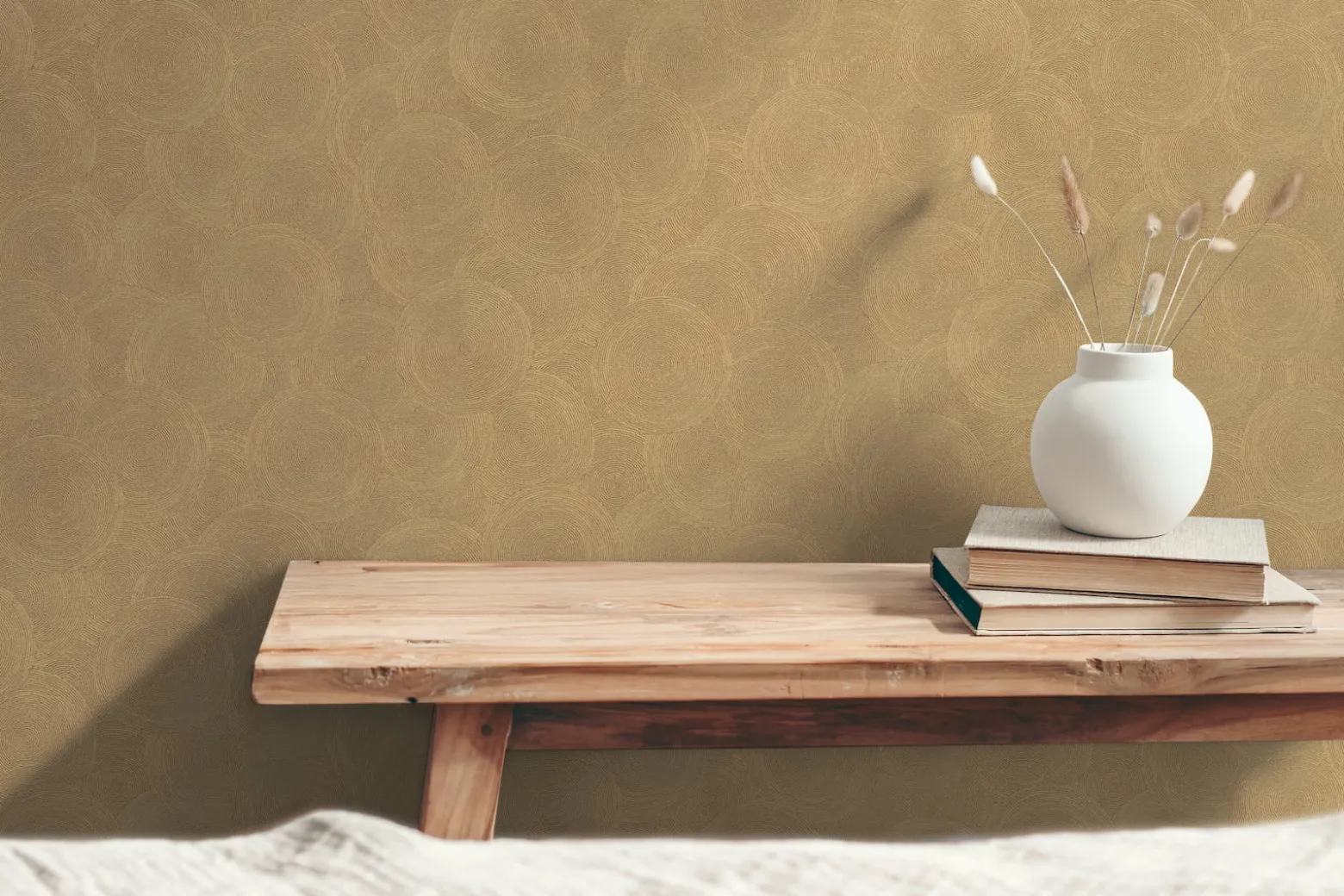 Vliestapete Grafik Kreise Braun Gold Metallic 79093-3