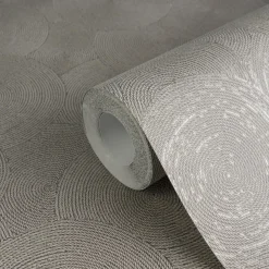 Vliestapete Grafik Kreise Braun Silber Metallic 79093-2