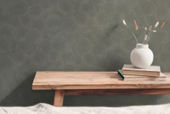Vliestapete Grafik Kreise Grau Gold Metallic 79093-1