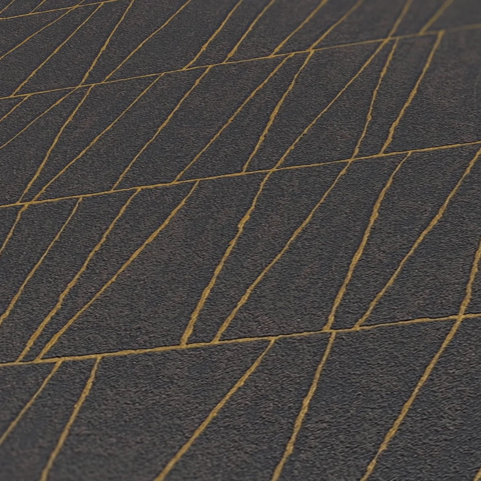 Vliestapete Grafik Linien Schwarz Gold Metallic 39506-3