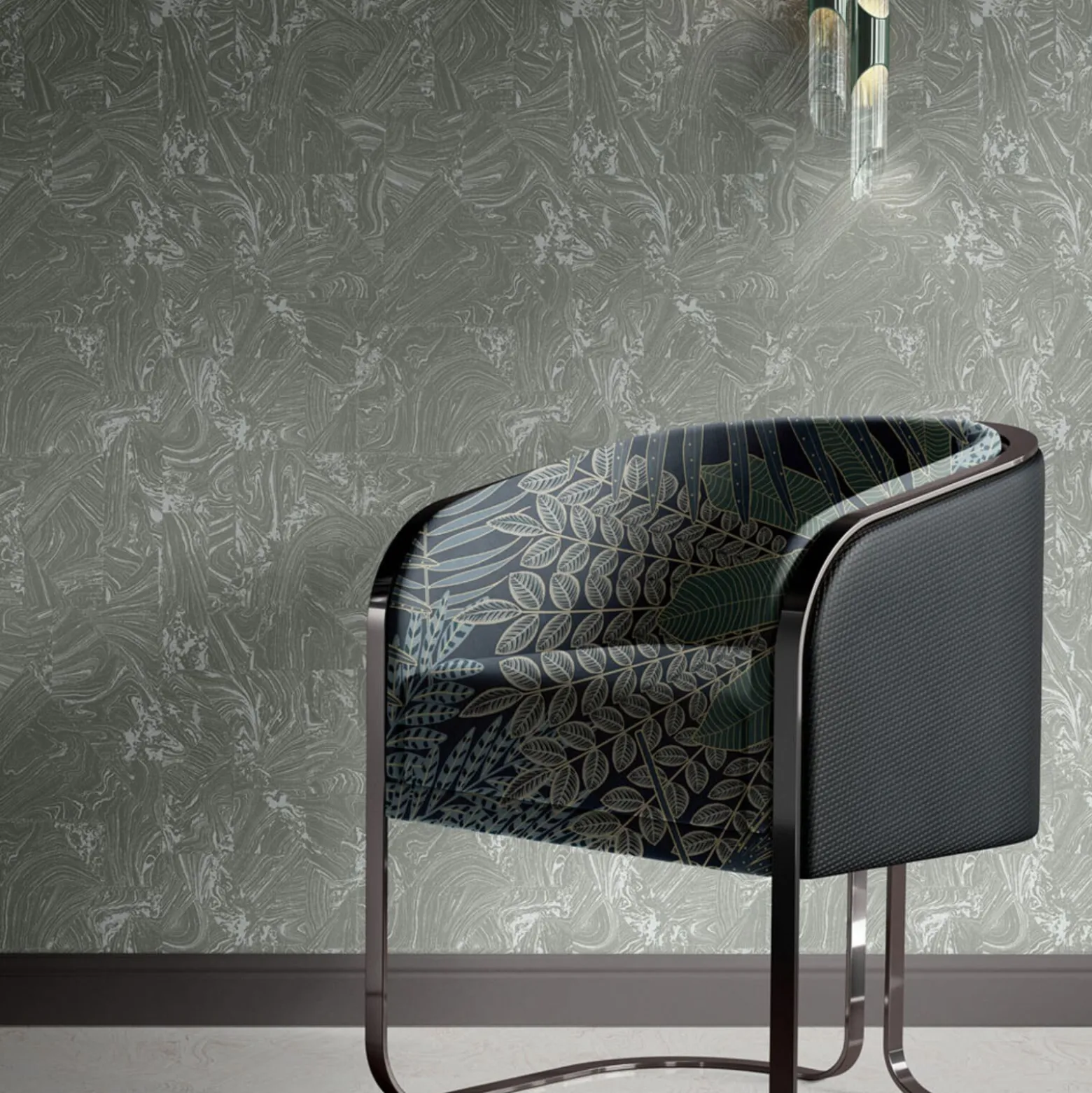 Vliestapete Grafik Marmor Grau Silber Metallic 10358-15