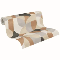 Vliestapete Grafik Motiv Beige Grau Braun 39932-1
