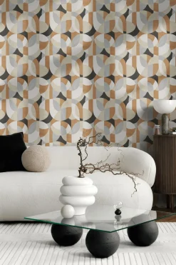 Vliestapete Grafik Motiv Beige Grau Braun 39932-1