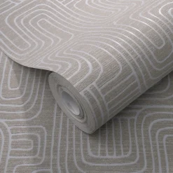 Vliestapete Grafik Muster Braun Grau Metallic 10461-11