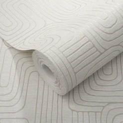 Vliestapete Grafik Muster Creme Beige Metallic 10461-02