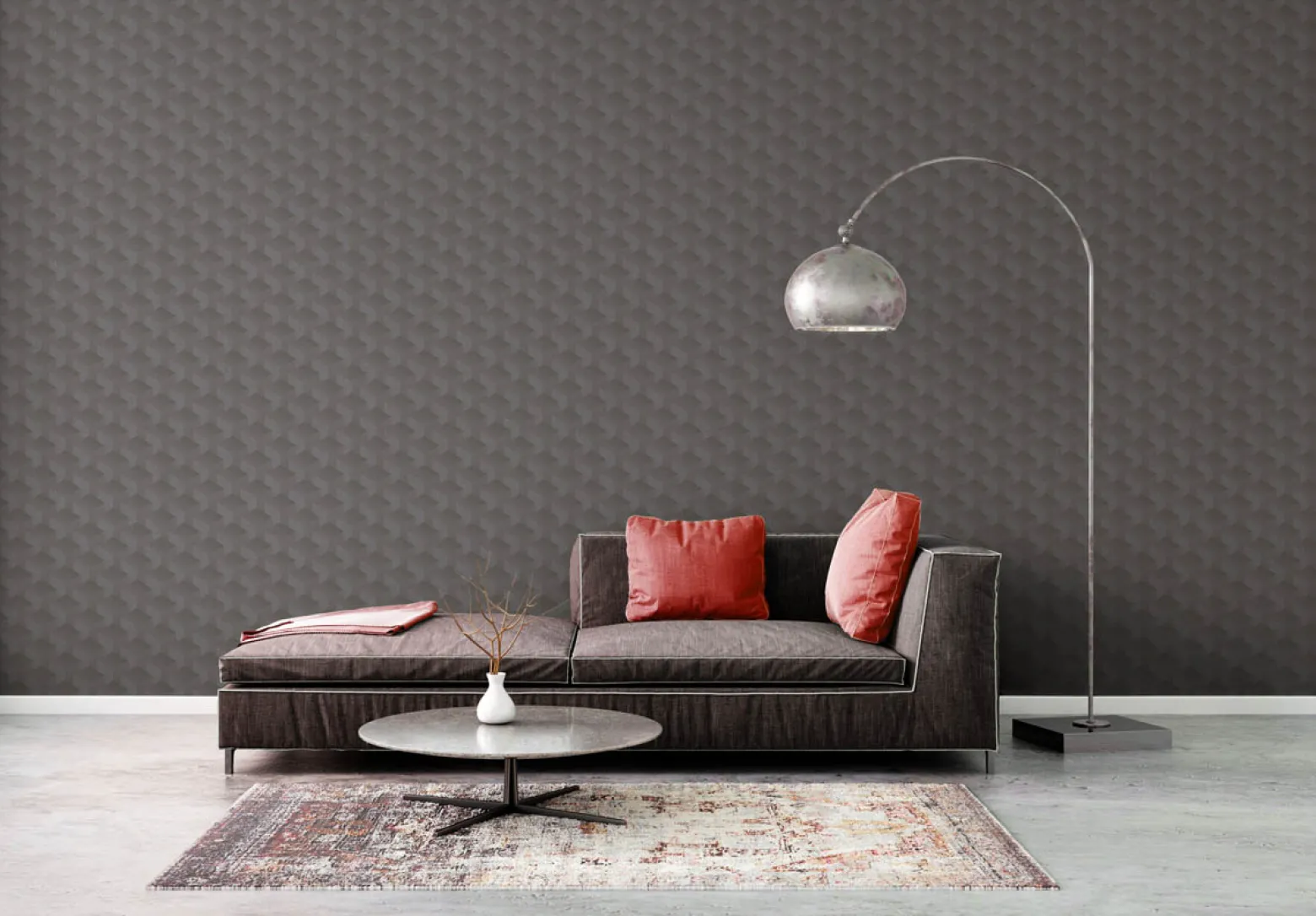Vliestapete Grafik Muster 3D-Optik Dunkelgrau 38963-2