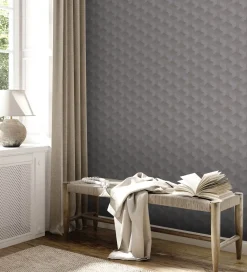 Vliestapete Grafik Muster 3D-Optik Dunkelgrau 38963-2