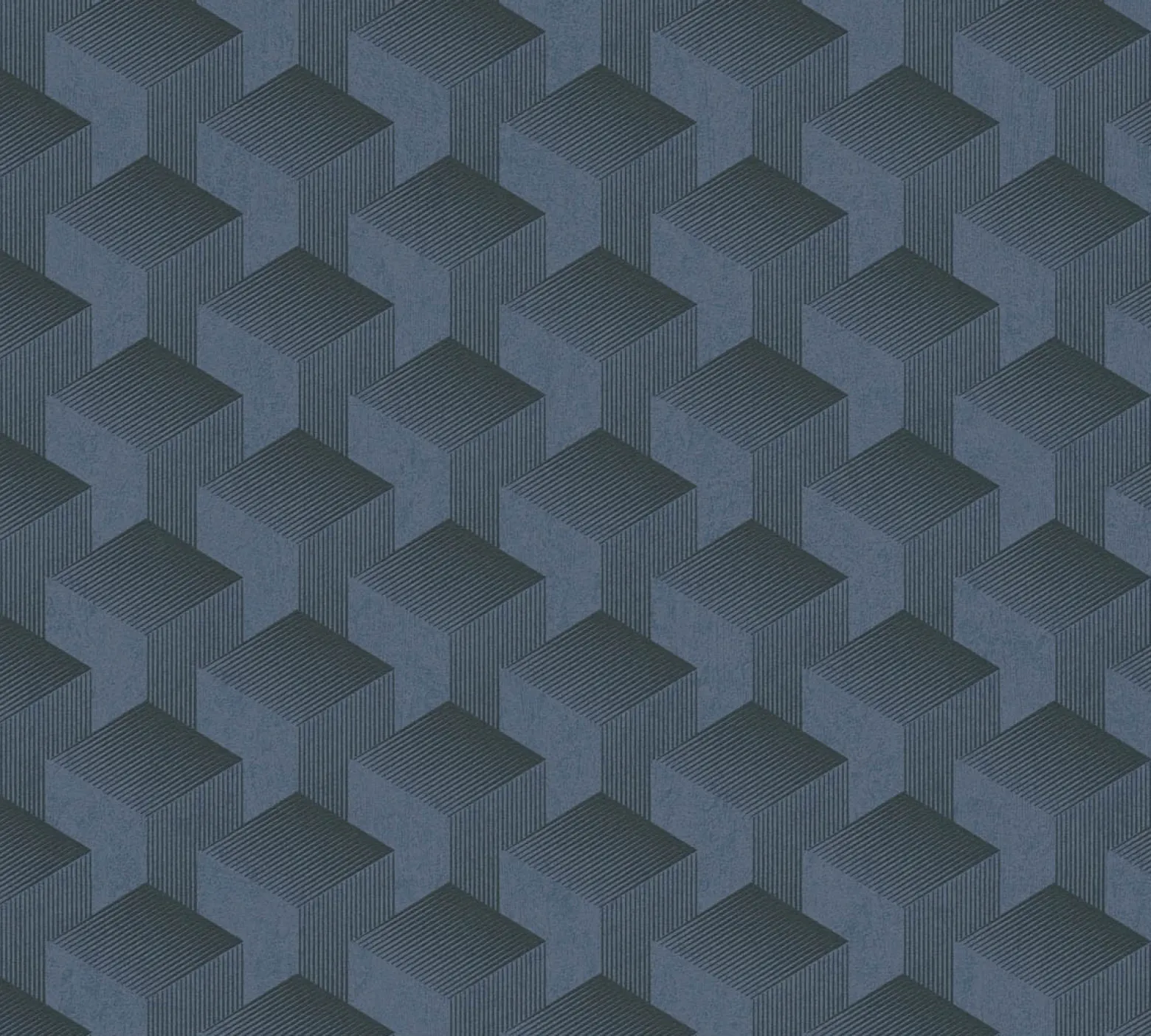 Vliestapete Grafik Muster 3D-Optik Blau Schwarz 38963-4