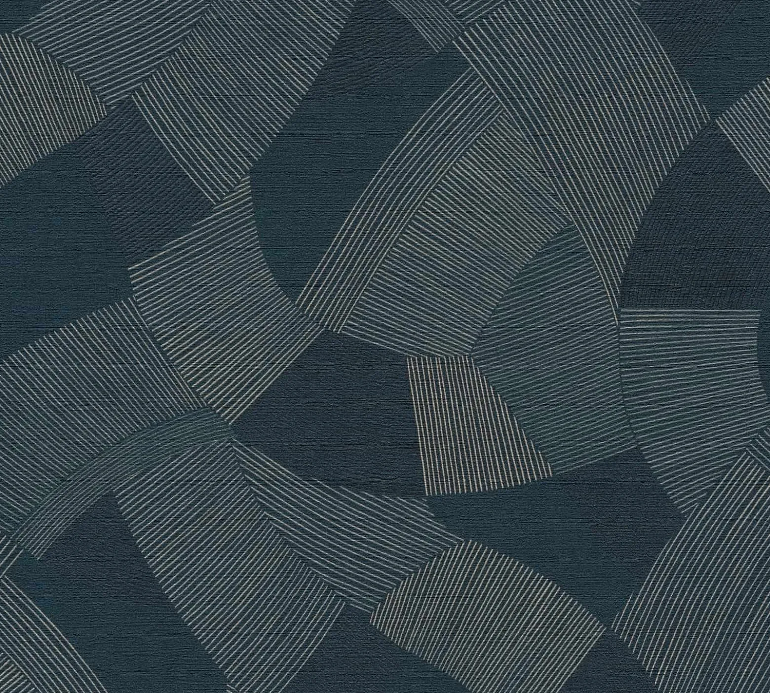 Vliestapete Grafik Muster Linien Dunkelblau Beige 79160-3