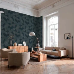Vliestapete Grafik Muster Linien Dunkelblau Beige 79160-3