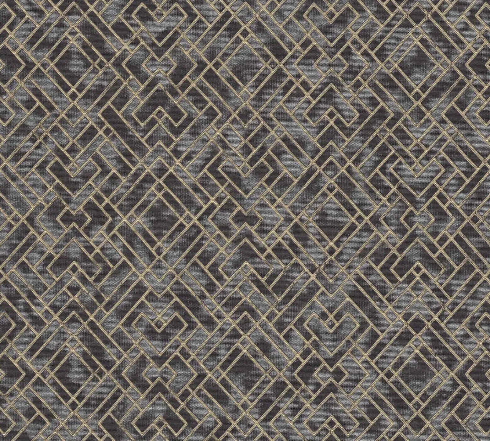 Vliestapete Grafik Muster Metallic Schwarz Gold 38828-1