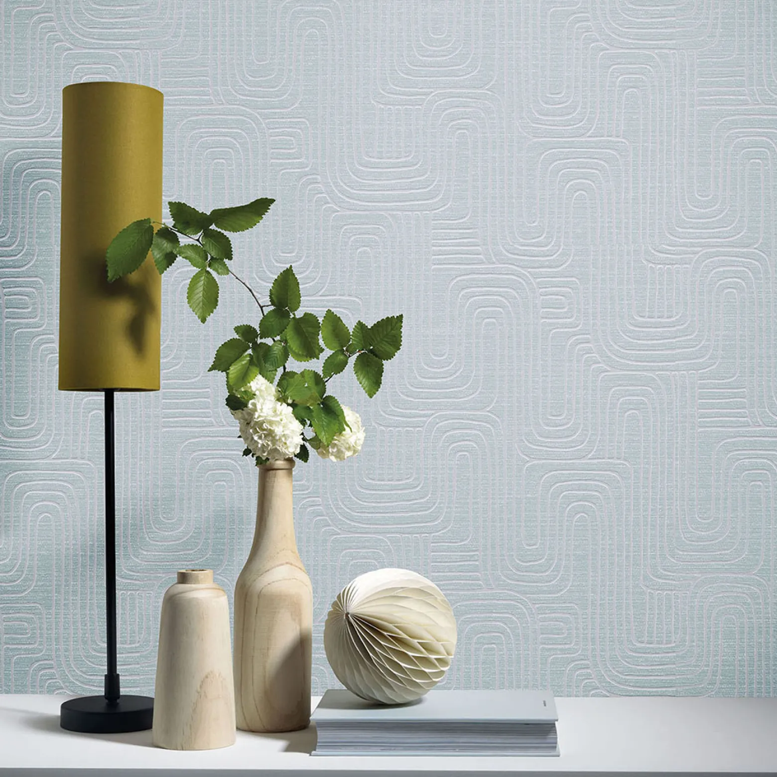 Vliestapete Grafik Muster Türkis Silber Metallic 10461-35